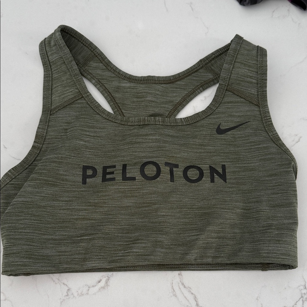 Nike Olive Green Peloton Racerback Sports Bra